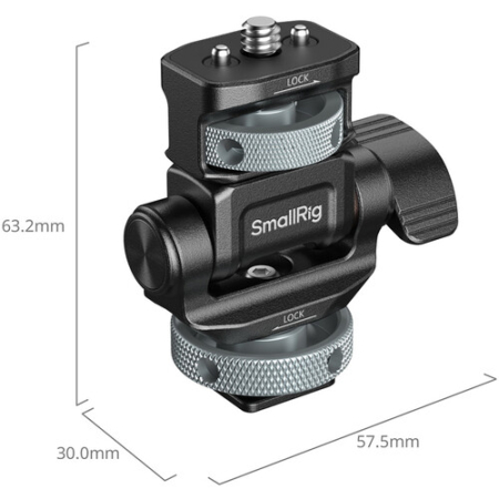 SmallRig 6313 - regulowane mocowanie, uchwyt do monitora do użytku w pionie i poziomie (mocowanie zimna stopka) - wymiary